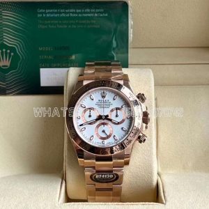 Rolex Daytona 116505 Rose Gold Plated SS 904L White Dial Swiss 4130 BT Factory
