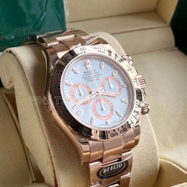 Rolex Daytona 116505 Rose Gold Plated SS 904L White Dial Swiss 4130 BT Factory