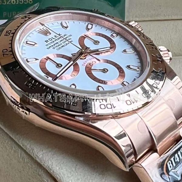 Rolex Daytona 116505 Rose Gold Plated SS 904L White Dial Swiss 4130 BT Factory