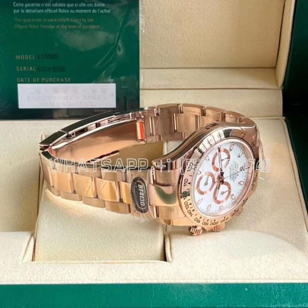Rolex Daytona 116505 Rose Gold Plated SS 904L White Dial Swiss 4130 BT Factory