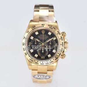Rolex Daytona 116508 Black Dial with Diamond Markers in Yellow Gold Swiss 4130 Clean Factory
