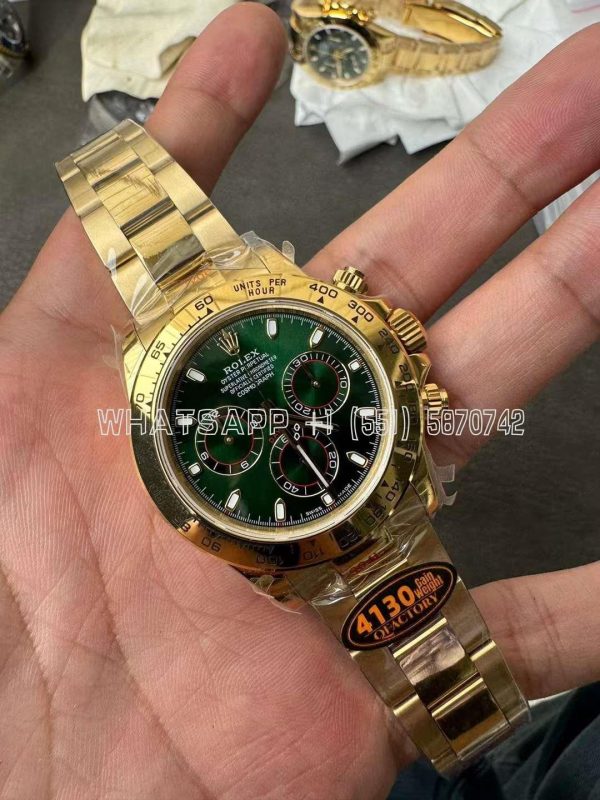 Rolex Daytona 116508 Green Dial on YG Bracelet SH4130 QF Factory