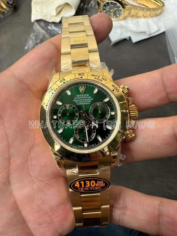 Rolex Daytona 116508 Green Dial on YG Bracelet SH4130 QF Factory