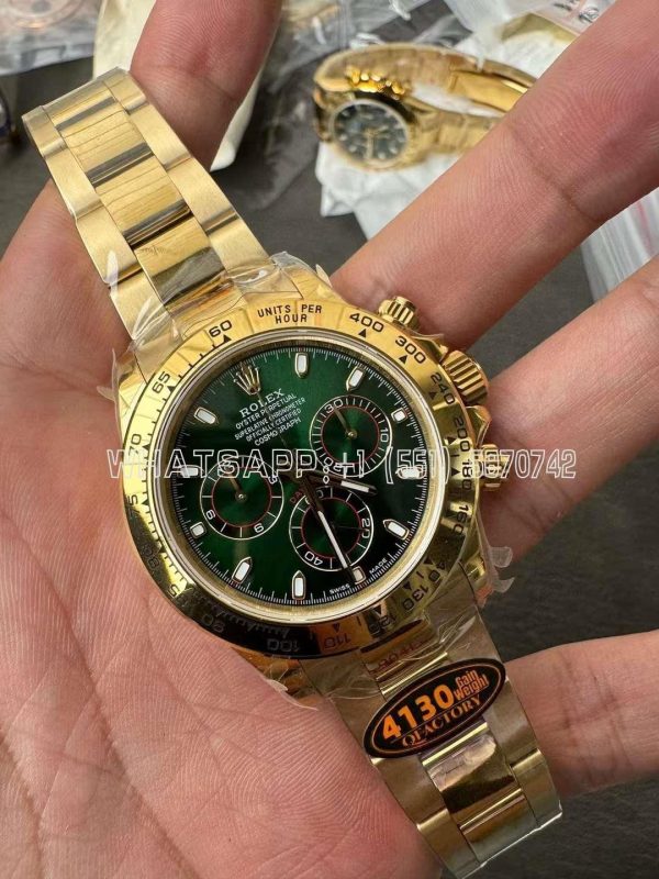 Rolex Daytona 116508 Green Dial on YG Bracelet SH4130 QF Factory