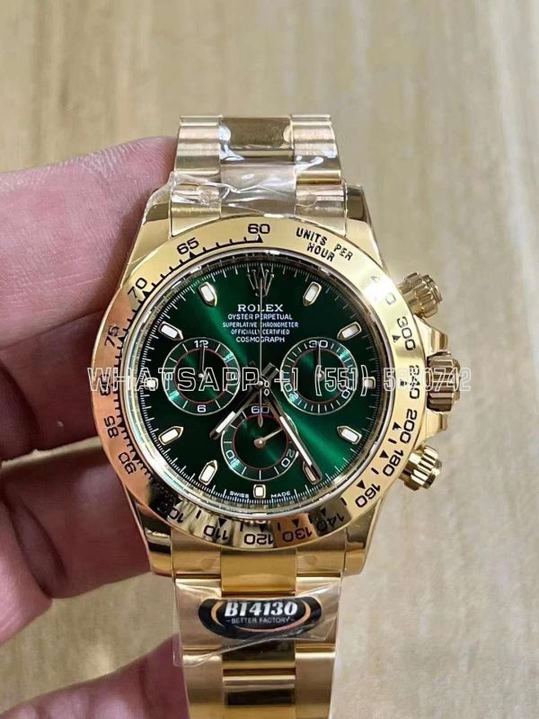 Rolex Daytona 116508 Green Dial on YG Bracelet Swiss 4130 BT Factory