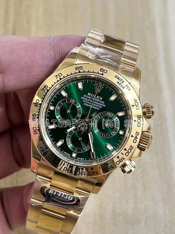 Rolex Daytona 116508 Green Dial on YG Bracelet Swiss 4130 BT Factory