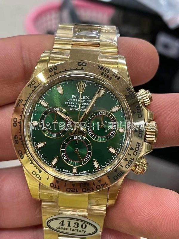 Rolex Daytona 116508 Green Dial on YG Bracelet Swiss 4130 Clean Factory