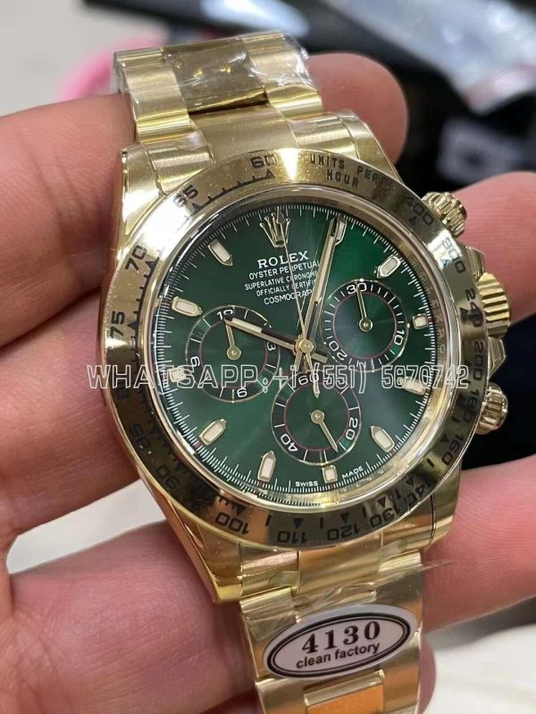 Rolex Daytona 116508 Green Dial on YG Bracelet Swiss 4130 Clean Factory