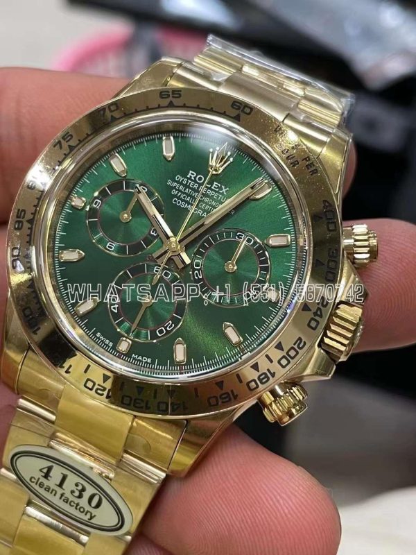 Rolex Daytona 116508 Green Dial on YG Bracelet Swiss 4130 Clean Factory