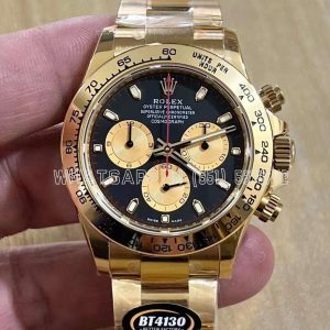 Rolex Daytona 116508 Paul Newman Yellow Gold Plated SS 904L Black Dial Swiss 4130 BT Factory