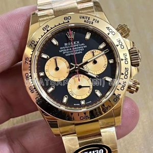 Rolex Daytona 116508 Paul Newman Yellow Gold Plated SS 904L Black Dial Swiss 4130 BT Factory