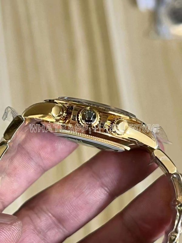 Rolex Daytona 116508 Paul Newman Yellow Gold Plated SS 904L Black Dial Swiss 4130 BT Factory - Image 5