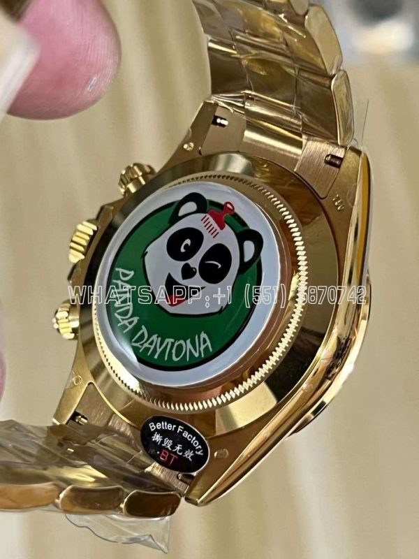 Rolex Daytona 116508 Paul Newman Yellow Gold Plated SS 904L Black Dial Swiss 4130 BT Factory - Image 7