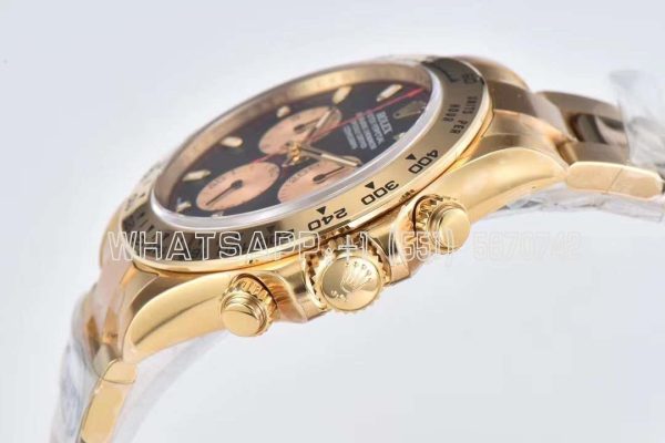 Rolex Daytona 116508 Paul Newman Yellow Gold Plated SS 904L Black Dial Swiss 4130 Clean Factory - Image 2