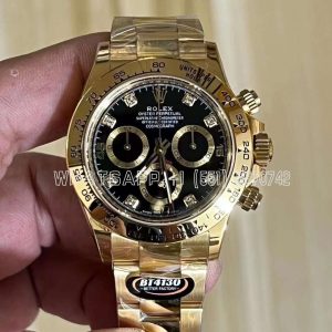 Rolex Daytona 116508 Yellow Gold black dial diamond Swiss 4130 BT Factory