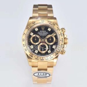 Rolex Daytona 116508 Yellow Gold black dial diamond Swiss 4130 Clean Factory