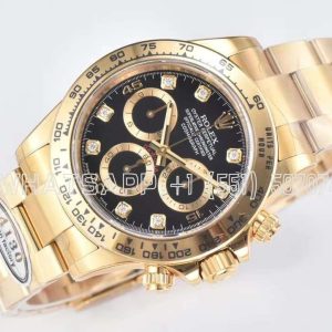 Rolex Daytona 116508 Yellow Gold black dial diamond Swiss 4130 Clean Factory