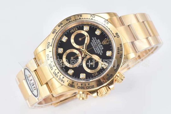 Rolex Daytona 116508 Yellow Gold black dial diamond Swiss 4130 Clean Factory