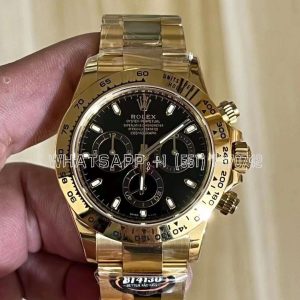 Rolex Daytona 116508 Yellow Gold Black Dial Swiss 4130 BT Factory