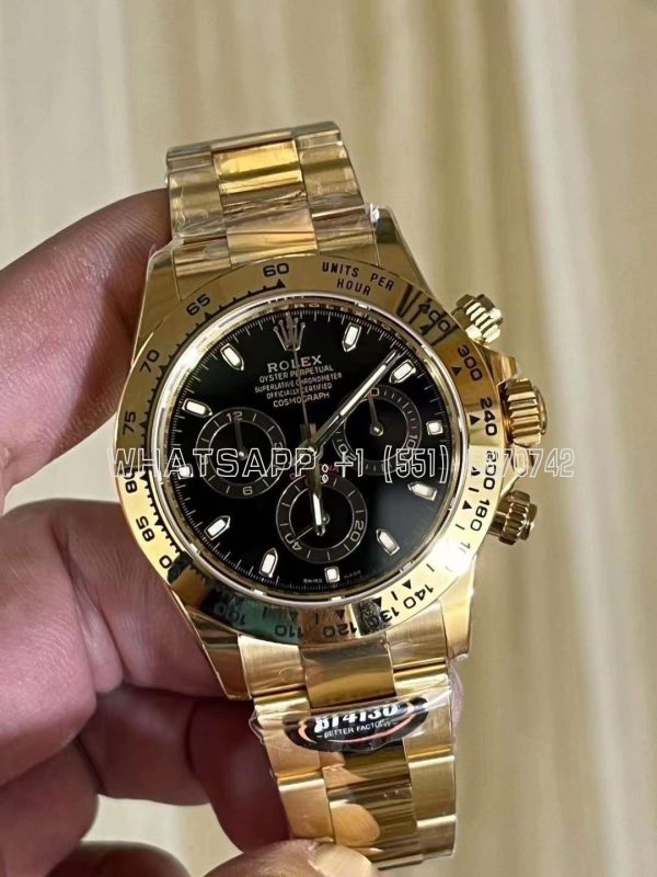 Rolex Daytona 116508 Yellow Gold Black Dial Swiss 4130 BT Factory