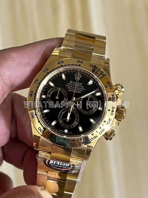 Rolex Daytona 116508 Yellow Gold Black Dial Swiss 4130 BT Factory