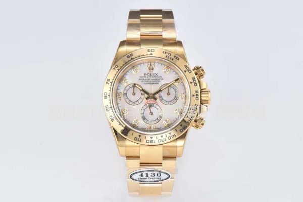 Rolex Daytona 116508 yellow gold with mother-of-pearl dial Swiss 4130 Clean Factory