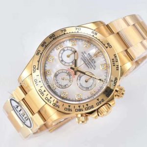Rolex Daytona 116508 yellow gold with mother-of-pearl dial Swiss 4130 Clean Factory