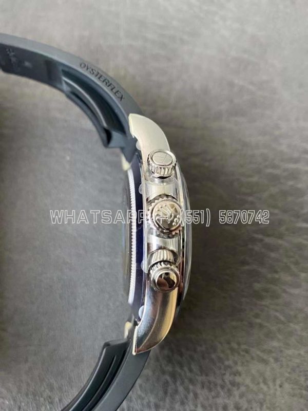 Rolex Daytona 116509 White Dial Nember Markers on 904L Steel Case Black Rubber Strap Swiss 4130 Clean Factory - Image 6