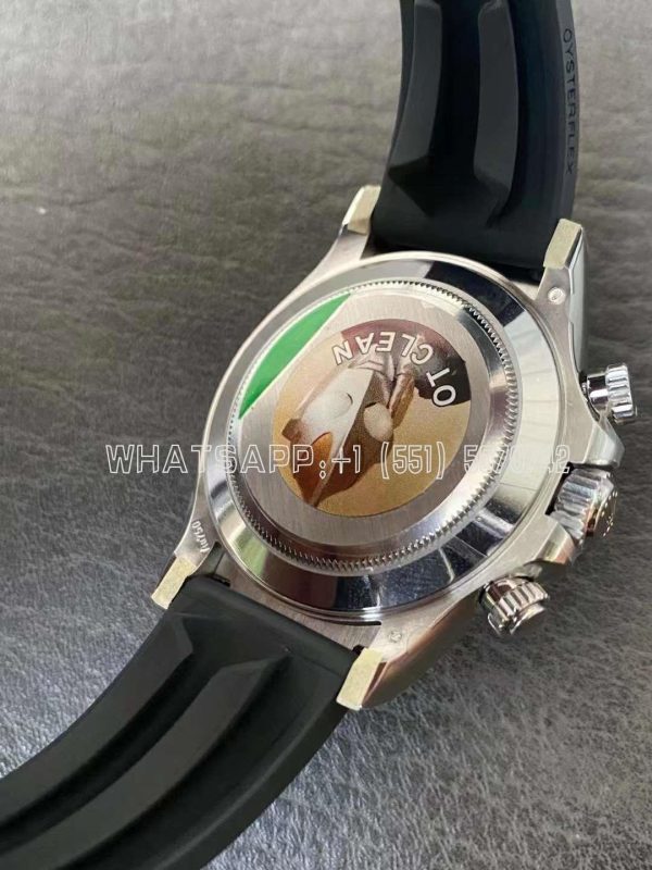 Rolex Daytona 116509 White Dial Nember Markers on 904L Steel Case Black Rubber Strap Swiss 4130 Clean Factory - Image 7