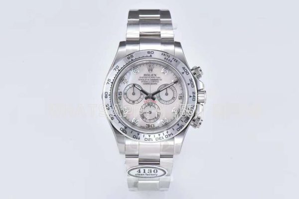 Rolex Daytona 116509 White MOP Dial with Diamond Markers Swiss 4130 Clean Factory