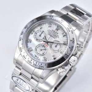 Rolex Daytona 116509 White MOP Dial with Diamond Markers Swiss 4130 Clean Factory