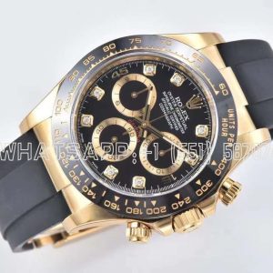 Rolex Daytona 116518 Black/YG Dial on Oysterflex Strap Swiss 4130 Clean Factory