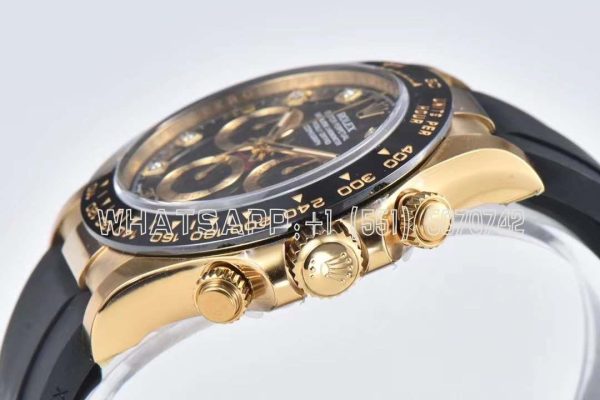 Rolex Daytona 116518 Black/YG Dial on Oysterflex Strap Swiss 4130 Clean Factory - Image 4