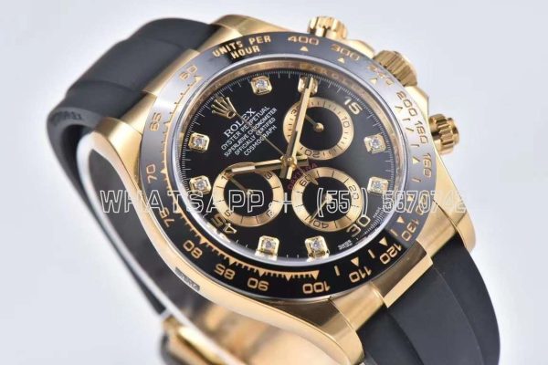 Rolex Daytona 116518 Black/YG Dial on Oysterflex Strap Swiss 4130 Clean Factory - Image 5