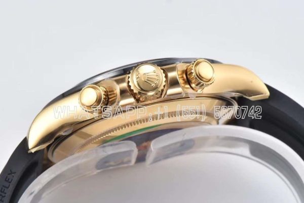Rolex Daytona 116518 Black/YG Dial on Oysterflex Strap Swiss 4130 Clean Factory - Image 7