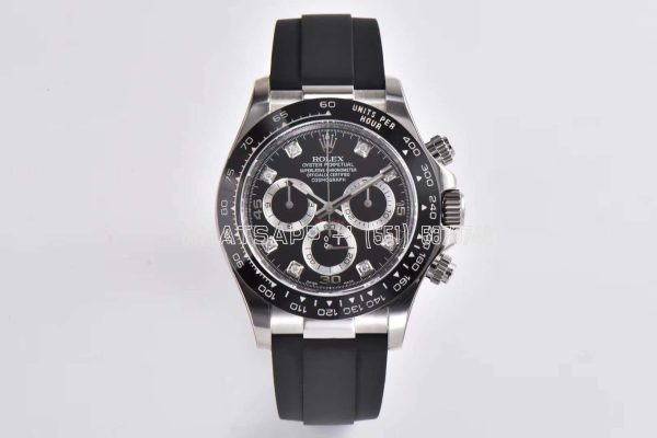Rolex Daytona 116519 Black Dial on Oysterflex Strap SH4130 Clean Factory