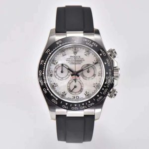 Rolex Daytona 116519LN White MOP Dial with Diamond Markers Swiss 4130 Clean Factory