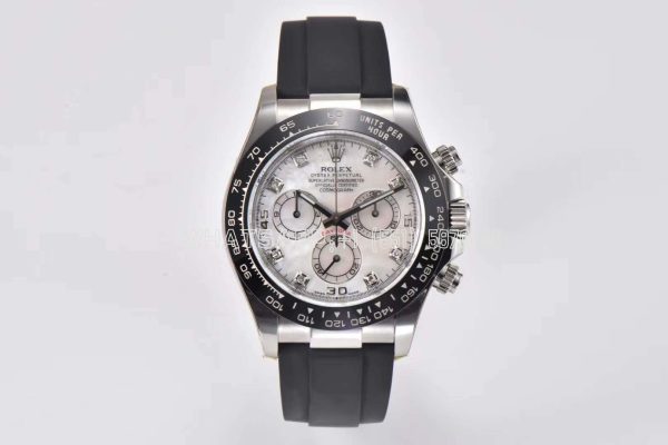 Rolex Daytona 116519LN White MOP Dial with Diamond Markers Swiss 4130 Clean Factory