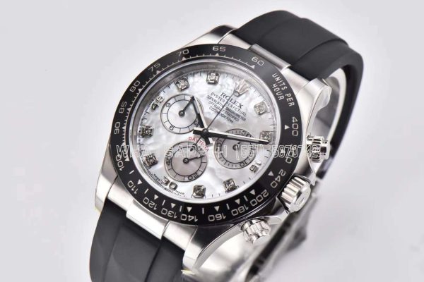 Rolex Daytona 116519LN White MOP Dial with Diamond Markers Swiss 4130 Clean Factory