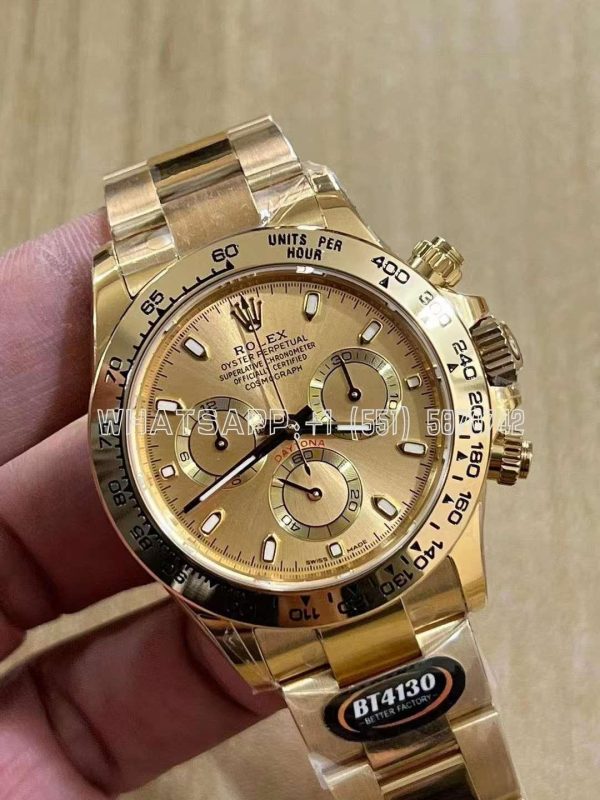 Rolex Daytona 116523 SS 904L & Yellow Champagne Dial Swiss 4130 BT Factory