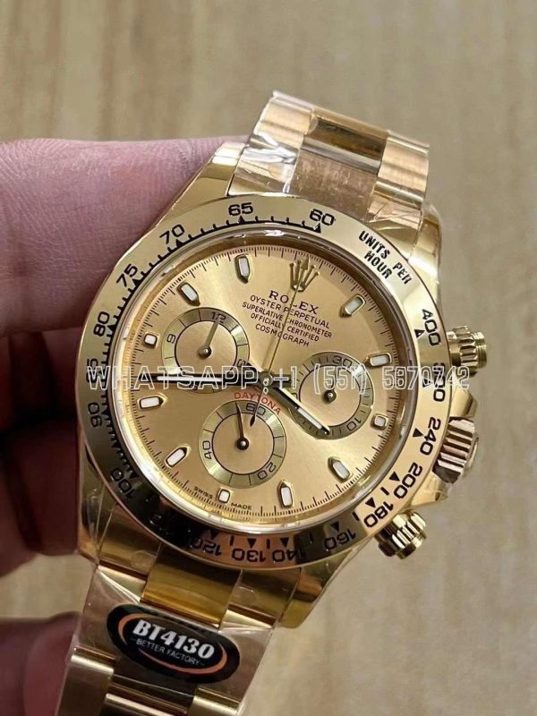 Rolex Daytona 116523 SS 904L & Yellow Champagne Dial Swiss 4130 BT Factory