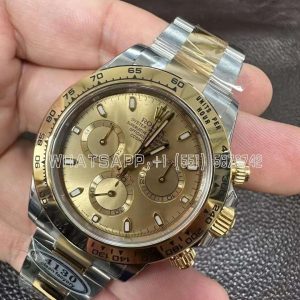 Rolex Daytona 116523 SS 904L & Yellow Champagne Dial Swiss 4130 Clean Factory