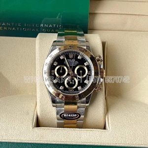 Rolex Daytona 116523 SS 904L & Yellow Gold Black Dial Diamond Markers Swiss 4130 BT Factory