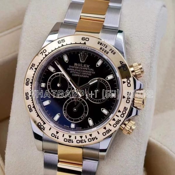 Rolex Daytona 116523 SS 904L & Yellow Gold Black Dial Swiss 4130 BT Factory