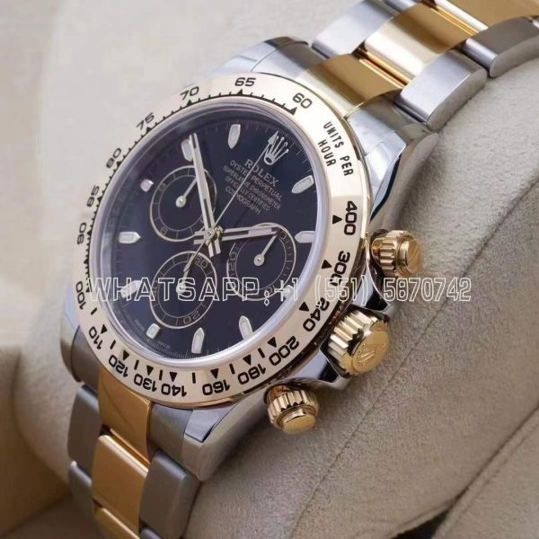 Rolex Daytona 116523 SS 904L & Yellow Gold Black Dial Swiss 4130 BT Factory