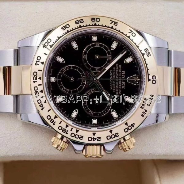 Rolex Daytona 116523 SS 904L & Yellow Gold Black Dial Swiss 4130 BT Factory