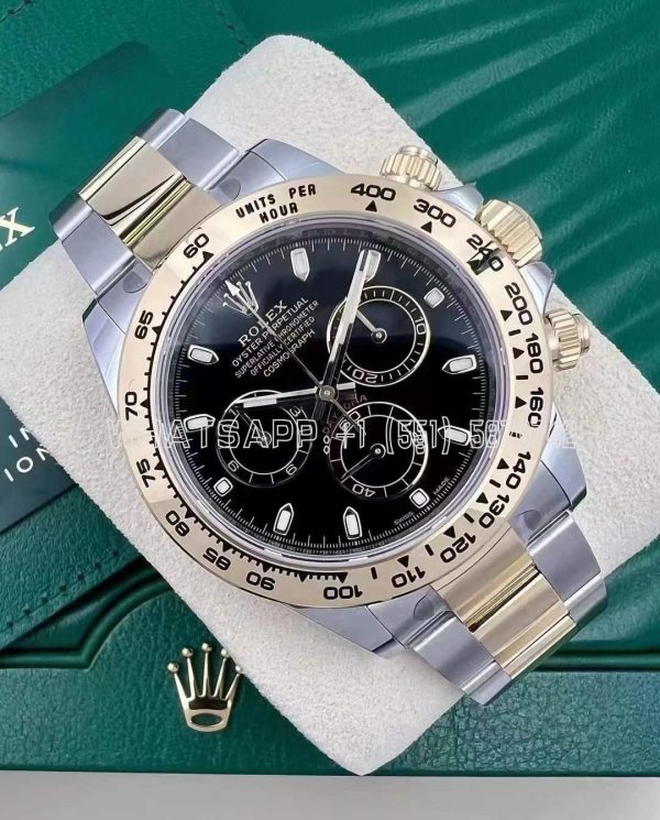 Rolex Daytona 116523 SS 904L & Yellow Gold Black Dial Swiss 4130 BT Factory