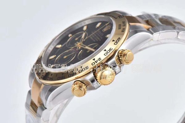 Rolex Daytona 116523 SS 904L & Yellow Gold Black Dial Swiss 4130 Clean Factory