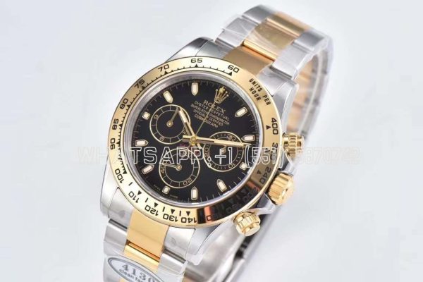 Rolex Daytona 116523 SS 904L & Yellow Gold Black Dial Swiss 4130 Clean Factory