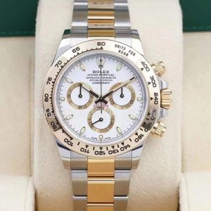 Rolex Daytona 116523 SS 904L & Yellow Gold White Dial Swiss 4130 BT Factory